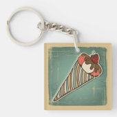 Retro Illustration der Eiscreme Schlüsselanhänger (Vorderseite)