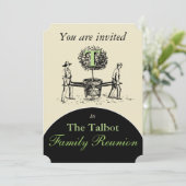 Retro Illustration Gardeners Tree Family Wiederseh Einladung (Stehend Vorderseite)