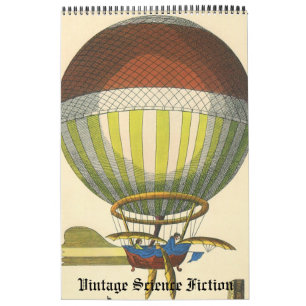 Retro-Illustration Science-Fiction Futuristisch Kalender