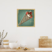 Retro-Illustration von Eiscreme Poster (Küche)