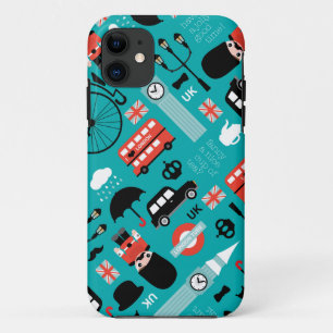 Retro-Illustrationsdruck für das Londoner Reisesym iPhone 11 Hülle