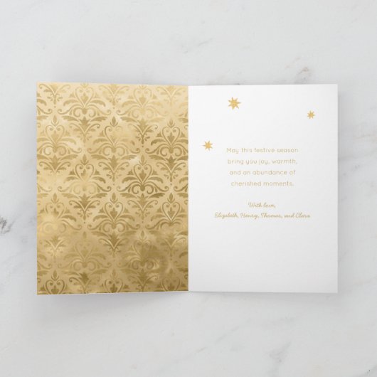 Retro Illustriert Bell Falten Weihnachten (Innenseite)