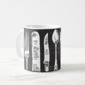 Retro Illustriert Cutlery Art Kaffeetasse (Vorderseite Links)