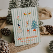 Retro Illustriert farbenfrohe Weihnachten Non-Foto