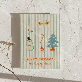 Retro Illustriert farbenfrohe Weihnachten Non-Foto