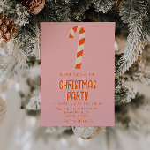 Retro Illustriert Pink Weihnachts Candy Bar Party Einladung