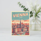Retro illustriert Vienna city austrifts Postkarte (Stehend Vorderseite)
