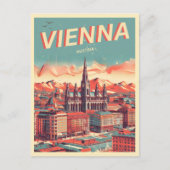 Retro illustriert Vienna city austrifts Postkarte (Vorderseite)