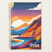 Retro illustrierte Berge 2024 Planer (Vorderseite)