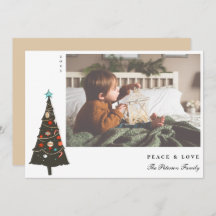 Retro Illustrierter Weihnachtsbaum Modern