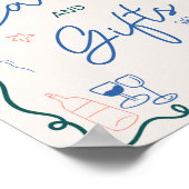 Retro-illustriertes Brautparty mit französischem r Poster (Ecke)