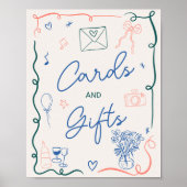 Retro-illustriertes Brautparty mit französischem r Poster (Vorne)