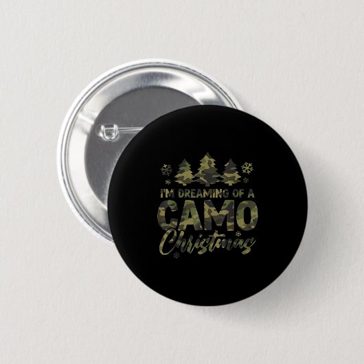 Retro I'm Dreaming Of A Camo Christmas Camouflage Button (Vorne & Hinten)