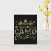 Retro I'm Dreaming Of A Camo Christmas Camouflage  Karte (Gelbe Blume)