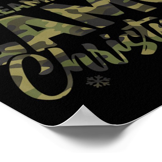 Retro I'm Dreaming Of A Camo Christmas Camouflage Poster (Ecke)