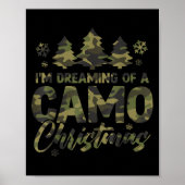 Retro I'm Dreaming Of A Camo Christmas Camouflage Poster (Vorne)