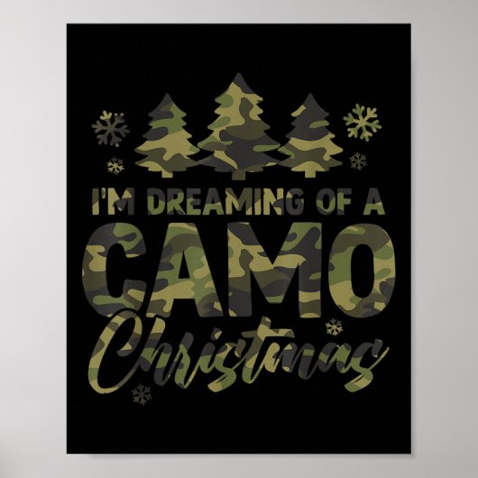 Retro I'm Dreaming Of A Camo Christmas Camouflage Poster (Vorne)