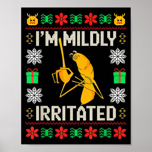 Retro I'm Mildly Irritated Marcus The Worm Christm Poster (Vorne)