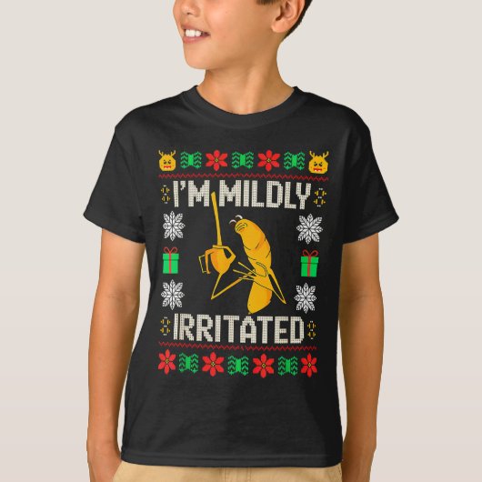 Retro I'm Mildly Irritated Marcus The Worm Christm T-Shirt (Vorderseite)