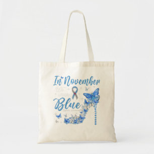 Retro im November tragen wir blaues Diabetes-Bewus Tragetasche