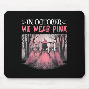Retro Im Oktober tragen wir rosa Hexen-Brustkrebs Mousepad