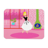 Retro im rosa flexiblen Magnet (Horizontal)