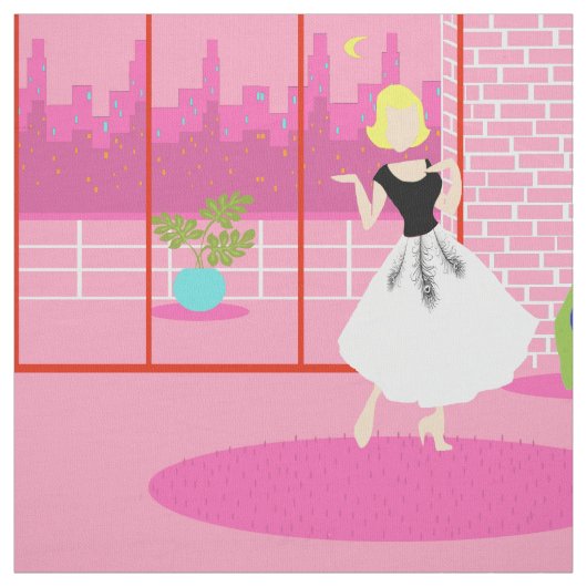 Retro im rosa Gewebe Stoff (Muster)