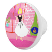 Retro im rosa Knopf Keramikknauf (Rechts)