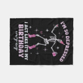 Retro I'm So Depressed I Act Like It's My Birthday Fleecedecke (Vorderseite (Horizontal))