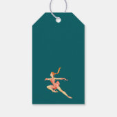 Retro Image Figure Skater in rosa Outfit Vielen Da Geschenkanhänger (Rückseite)