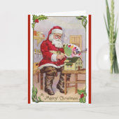 Retro Image Santa Painting Dollhouse Weihnachten (Vorderseite)