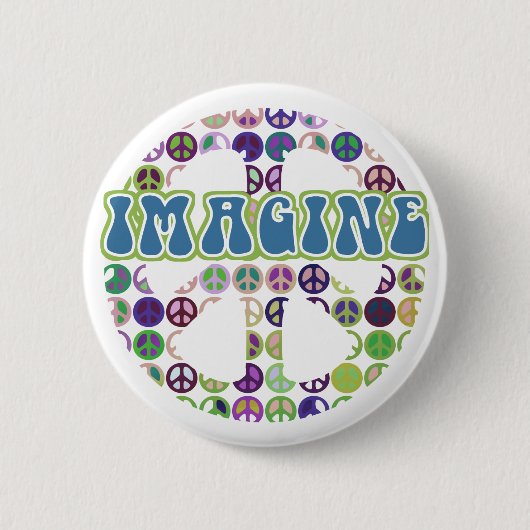 Retro Imagine Peace Buttons (Vorderseite)
