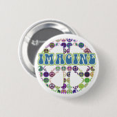 Retro Imagine Peace Buttons (Vorne & Hinten)