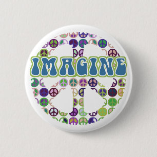 Retro Imagine Peace Buttons