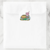 Retro-Imbiss-Fast-Food-Mahlzeit Runder Aufkleber (Tasche)