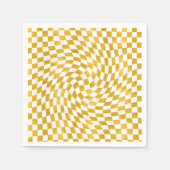 Retro-Imitate Gold Foil-Karo verschleiert Checkerb Serviette (Vorderseite)