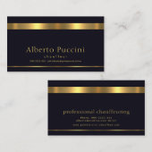 Retro Imitate Gold Strip Minimalistischer Chauffeu Visitenkarte (Vorne/Hinten)