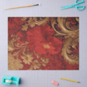 Retro-Imitate Gold Viktorianische Ornament Bordeau Seidenpapier (Basteln)