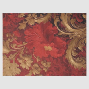 Retro-Imitate Gold Viktorianische Ornament Bordeau Seidenpapier