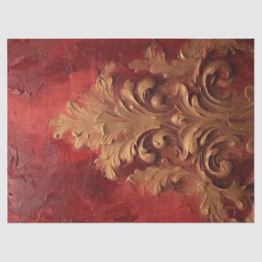 Retro-Imitate Gold Viktorianische Ornamente Bordea Seidenpapier (Vorderseite)
