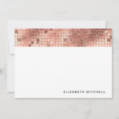 Retro Imitate Rose | Monogramm Mitteilungskarte (Vorderseite)