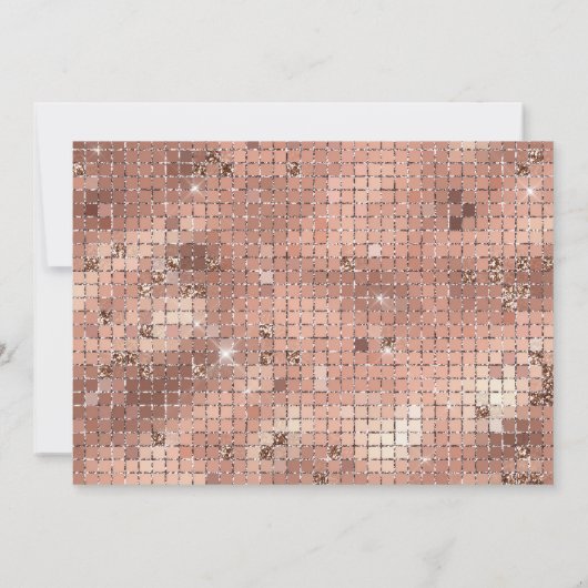 Retro Imitate Rose | Monogramm Mitteilungskarte (Rückseite)