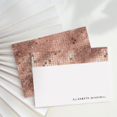 Retro Imitate Rose | Monogramm Mitteilungskarte