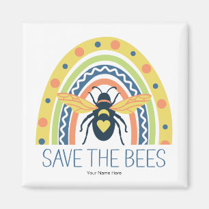 Retro Imker Bienenstand Bio-Honigbiene Regenbogen Magnet