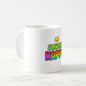 Retro immer glücklich Regenbogen Lächeln Tasse (Vorderseite Links)