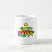 Retro immer glücklich Regenbogen Lächeln Tasse (Mittel)