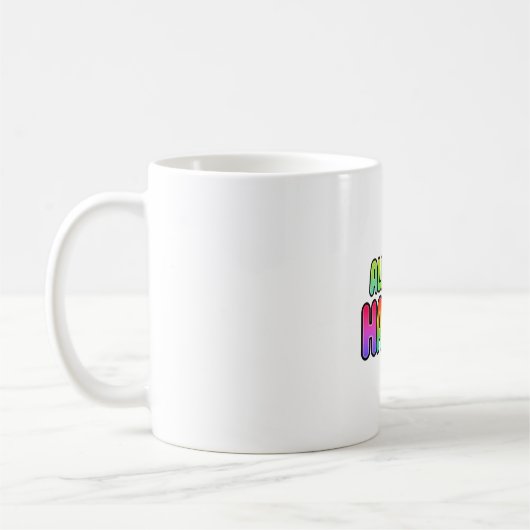 Retro immer glücklich Regenbogen Lächeln Tasse (Links)