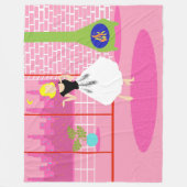 Retro in der rosa Fleece-Decke Fleecedecke (Vorderseite)