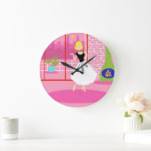 Retro in der rosa runden Acryluhr Große Wanduhr (Zuhause)