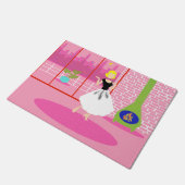 Retro in der rosa Tür-Matte Fußmatte (Schrägansicht)